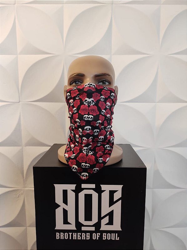 Bandana Caveirinha Rosas