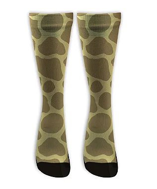 Meia  Cano Alto - Animal Print Girafa