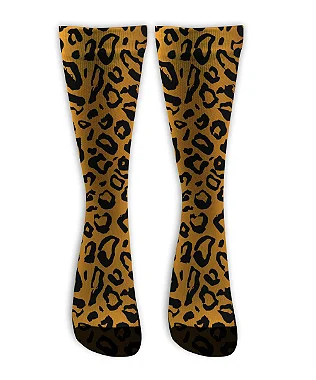 Meia  Cano Alto - Animal Print Onça