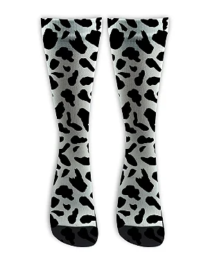 Meia  Cano Alto - Animal Print Vaca