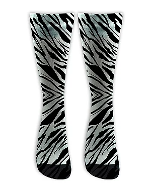 Meia  Cano Alto - Animal Print Zebra