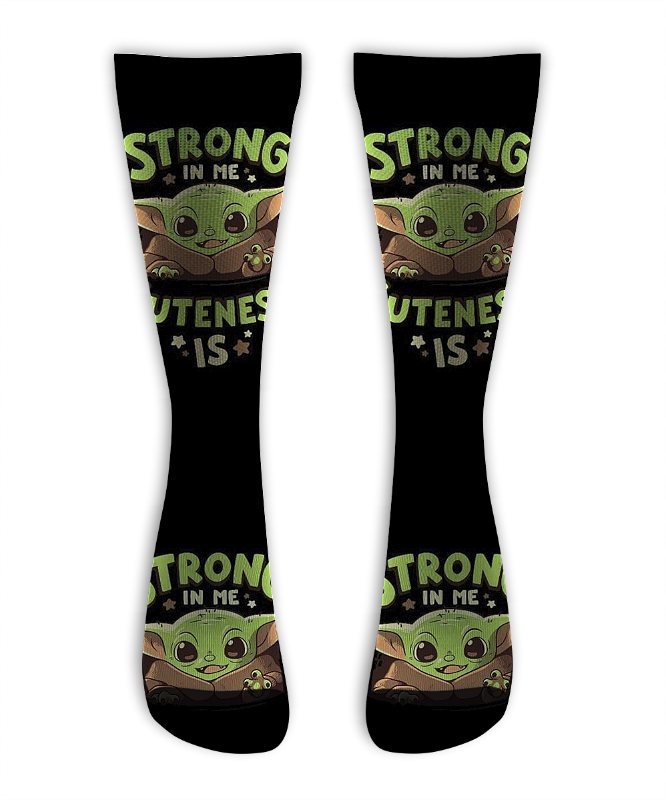 Meia  Cano Alto - Baby Yoda Strong