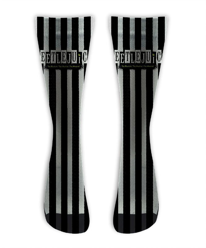 Meia  Cano Alto - Beetlejuice